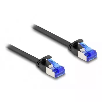 Tinklo laidas DeLOCK RJ45 plokščias komutacinis kabelis kištukas–kištukas Cat.6A 2 m juodas