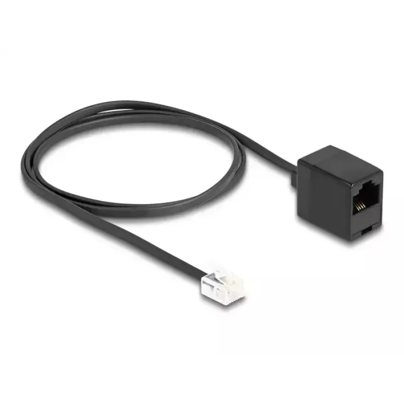 DeLOCK telefono kabelis su RJ11 kištuku ir RJ45 lizdu, juodas, 1 m
