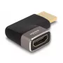 DeLOCK HDMI adapteris (vyriškas–moteriškas) kairėn lenktas 90° 8K 60 Hz pilkas metalinis