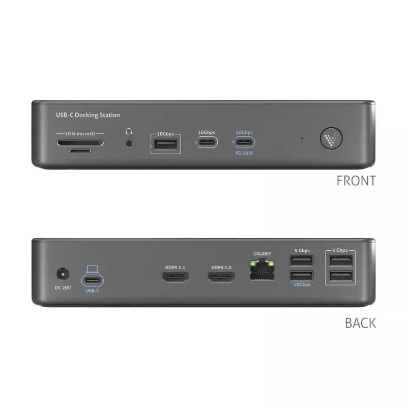 Nešiojamojo kompiuterio dokas PureLink VL-D200 laidinis pilkas USB maitinimo tiekimas HDMI 2.0