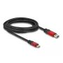 USB kabelis DeLOCK 80619 Type-A į Type-C 10 Gbps 3 m raudonas metalinis