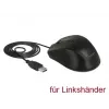 Pelė MITEL DeLOCK 12548 kairiarankiams USB Type-A optinė 2400 DPI 5 mygtukų juoda