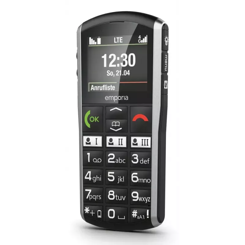 Išmanusis telefonas Emporia SIMPLICITY-LTE 5,08 cm (2 colių) 1200 mAh Juoda, Sidabrinė