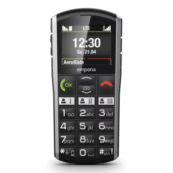 Išmanusis telefonas Emporia SIMPLICITY-LTE 5,08 cm (2 colių) 1200 mAh Juoda, Sidabrinė