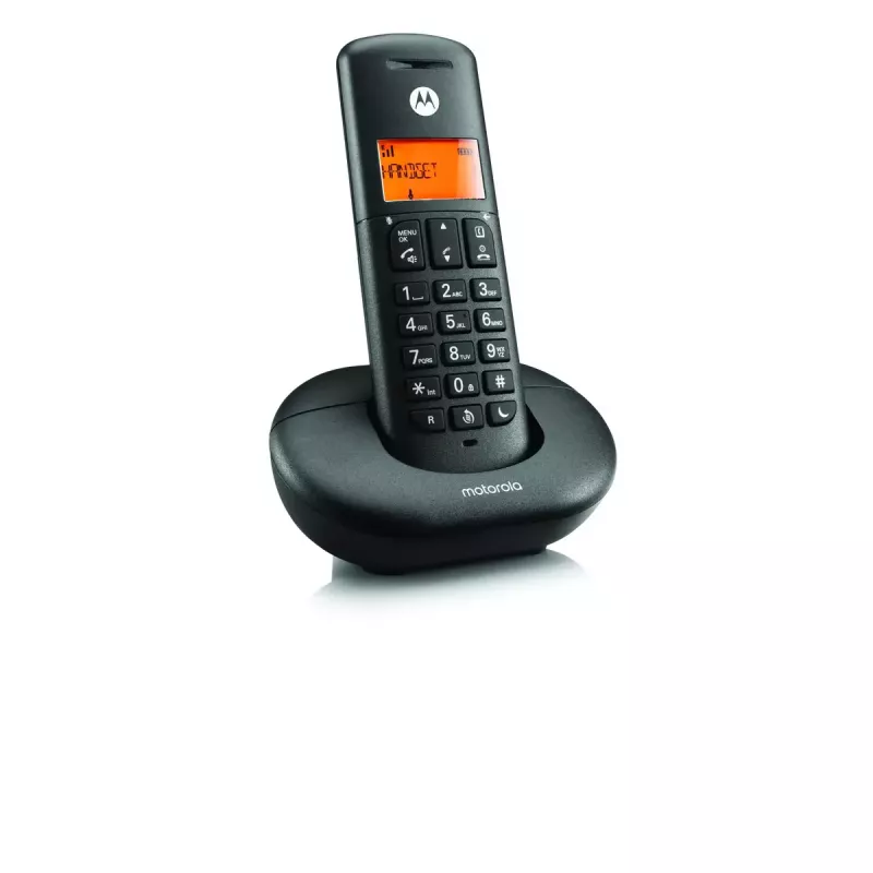Belaidis DECT telefonas MOTOROLA E201 — belaidis ragelis su laisvų rankų funkcija, iki 50 registracijų