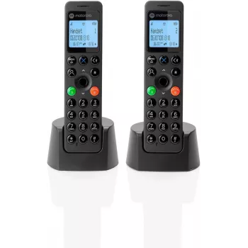 DECT telefonas Motorola DOT202 Twin belaidis ragelis Skambintojo ID juodas