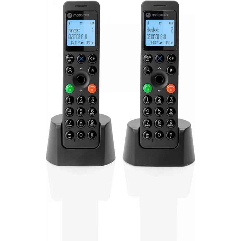 DECT telefonas Motorola DOT202 Twin belaidis ragelis Skambintojo ID juodas
