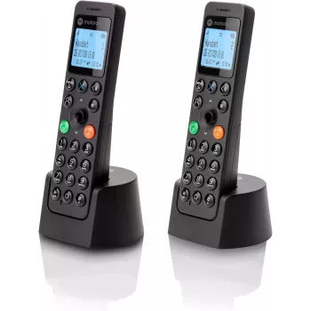 DECT telefonas Motorola DOT202 Twin belaidis ragelis Skambintojo ID juodas