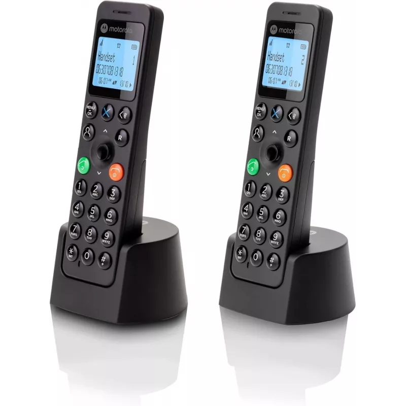 DECT telefonas Motorola DOT202 Twin belaidis ragelis Skambintojo ID juodas