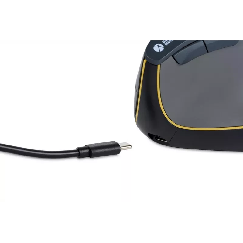 BakkerElkhuizen FastForward pelė, dešinei rankai, vertikalus dizainas, optinė, RF belaidė + Bluetooth + USB Type-C, 500 DPI, pilka