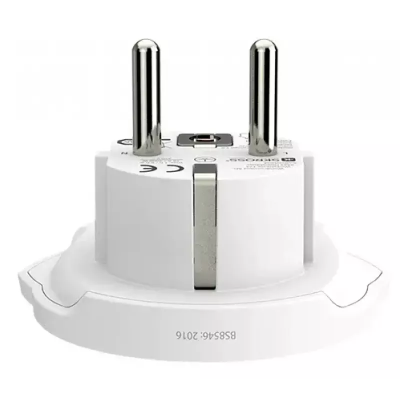 Kelioninis adapteris SKROSS World to Europe — universali įvestis į europinį lizdą, baltas, 64×58×47 mm