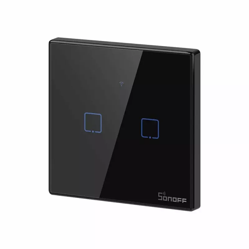 Liečiamas šviesos jungiklis Sonoff T3 EU TX WiFi RF 433 2 kanalų — sieninis išmanusis jungiklis, EU jutiklinis skydelis