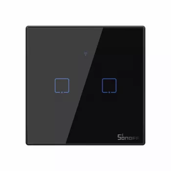 Liečiamas šviesos jungiklis Sonoff T3 EU TX WiFi RF 433 2 kanalų — sieninis išmanusis jungiklis, EU jutiklinis skydelis