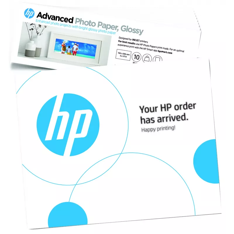 HP Advanced Photo Paper Glossy 65 lb 4 x 12 in. (101 x 305 mm) 10 lapų
