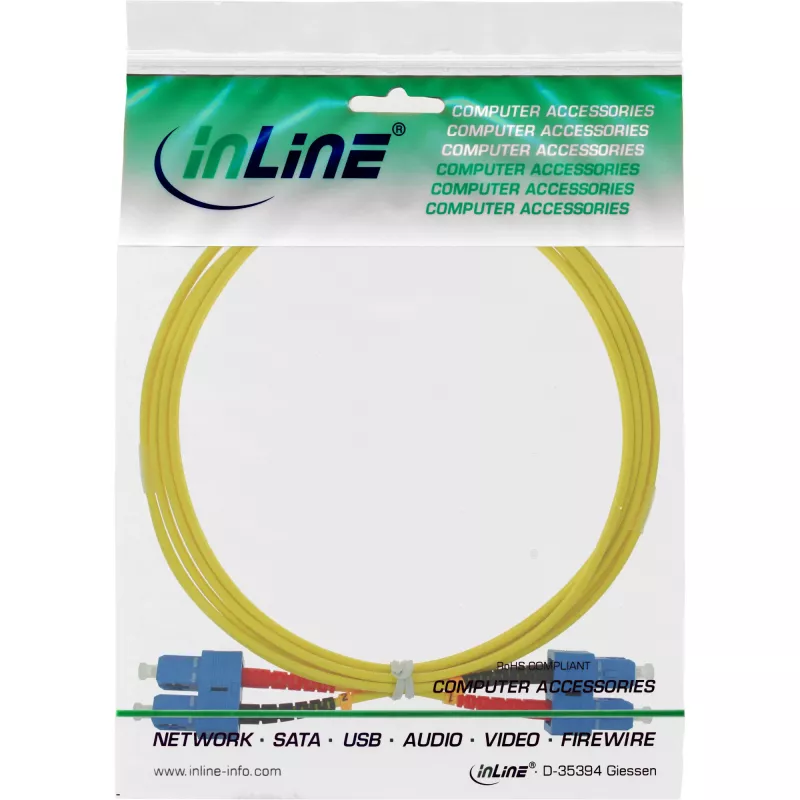 InLine šviesolaidinis dvipusis kabelis SC/SC 9/125µm OS2 25 m