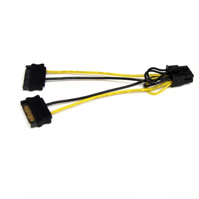 StarTech.com 6 colių SATA maitinimo į 8 kontaktų PCI Express vaizdo plokštės maitinimo kabelio adapteris