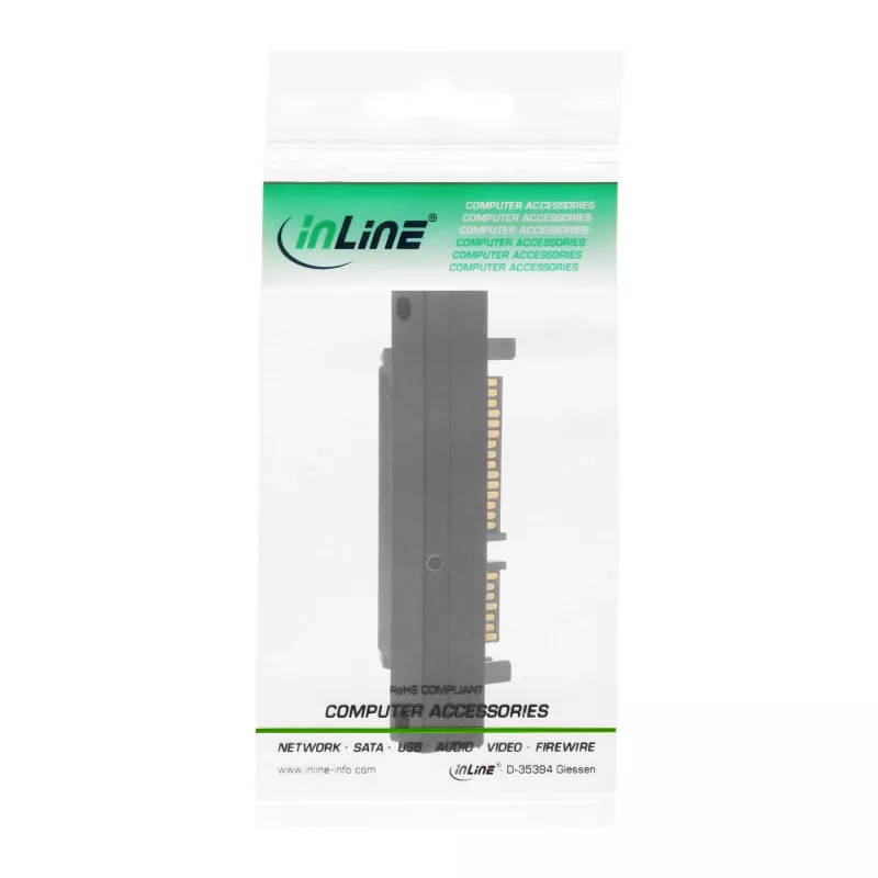 InLine SATA adapteris, tėvas/motina, 22pin (15+7) žemyn nukreiptas
