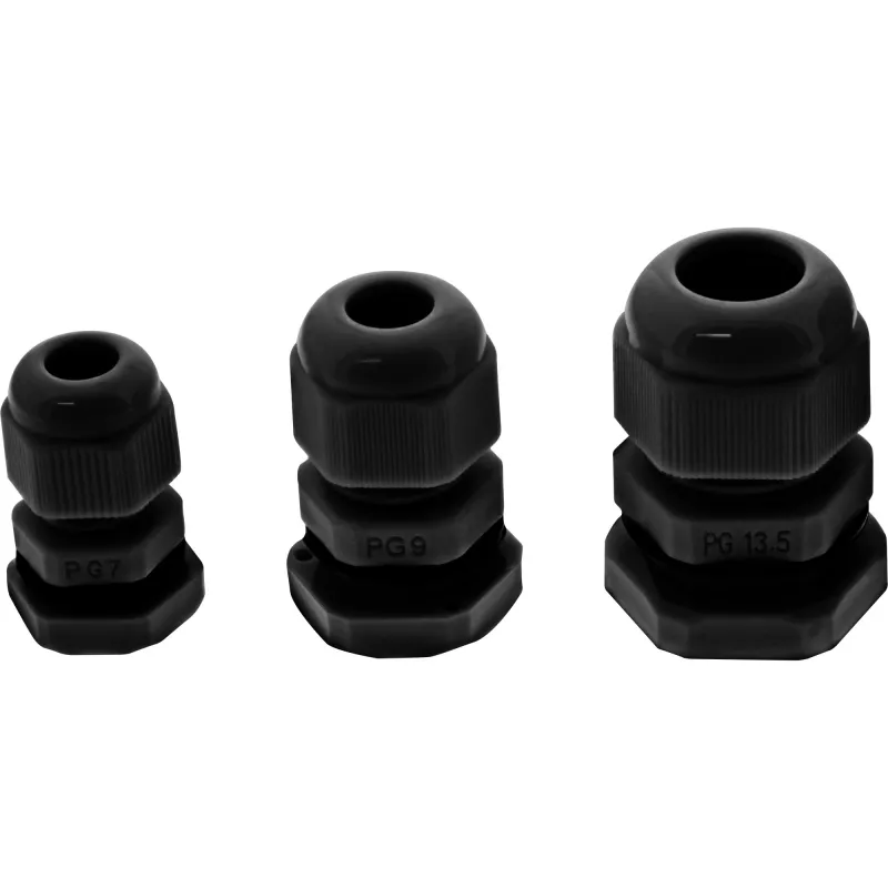 Kabelio riebokšlis InLine 44012B nailoninis IP68 kabeliams Ø6–12 mm, juodas, pakuotė po 10 vnt.