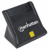 Manhattan USB-A išmaniųjų / SIM kortelių skaitytuvas, 480 Mbps (USB 2.0), stalinis vertikalus, trinties tipo suderinamas, didelės spartos USB, laidas 86 cm, juodas, trejų metų garantija