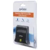 Manhattan USB-A išmaniųjų / SIM kortelių skaitytuvas, 480 Mbps (USB 2.0), stalinis vertikalus, trinties tipo suderinamas, didelės spartos USB, laidas 86 cm, juodas, trejų metų garantija