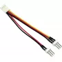 InLine ventiliatoriaus adapteris, 3 kontaktų lizdas / 2x 3 kontaktų kištukas, apie 0,10 m