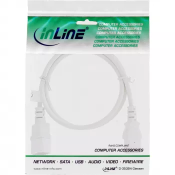 InLine maitinimo laido ilgintuvas, C13 / C14, baltas, 1,5 m