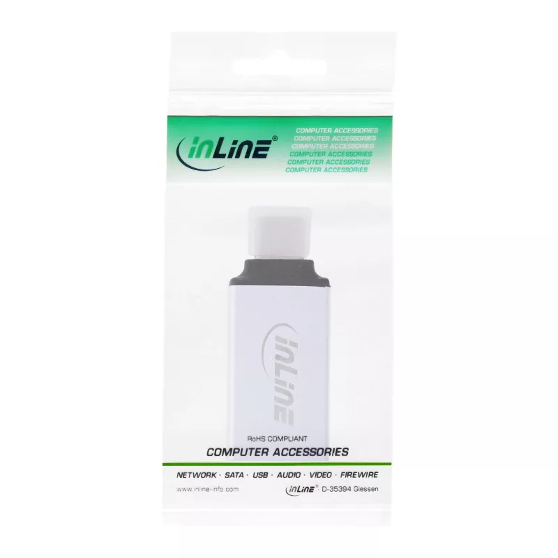 InLine USB 3.2 Gen.2 adapteris, USB-C kištukas į USB-A lizdą, sidabrinis