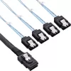 InLine SAS kabelis, Mini SAS SFF8087 į 4x SATA, kryžminis, OCF, 0,75 m