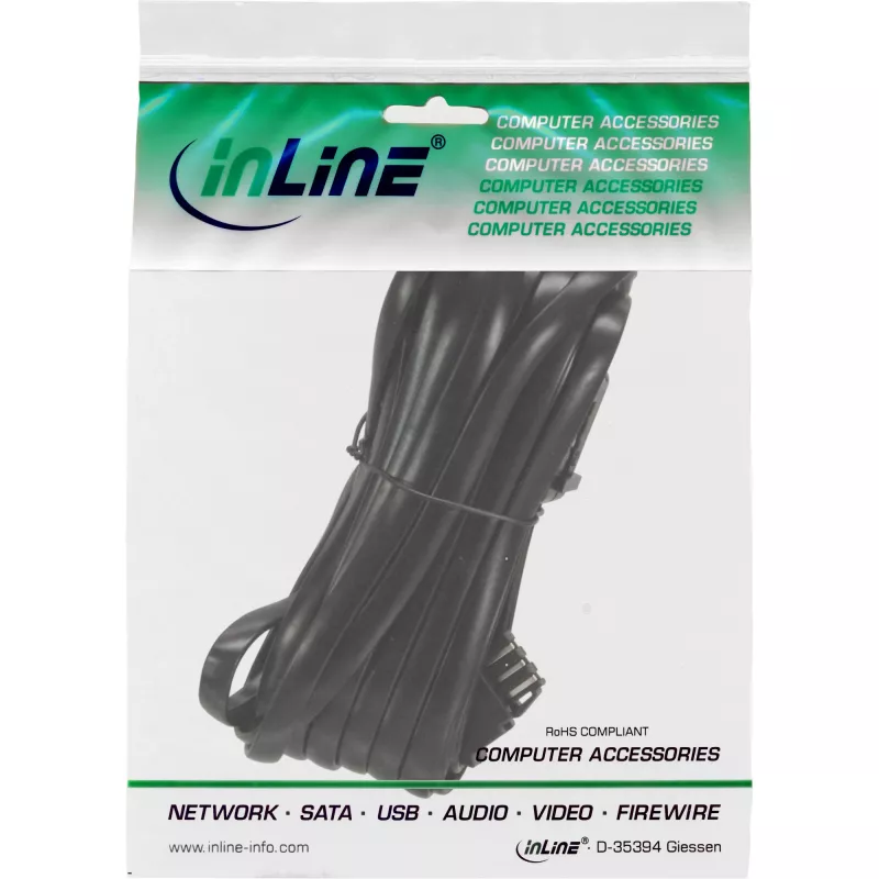 InLine TAE-N telefono ilginamasis laidas TAE-N kištukas / lizdas 10 m
