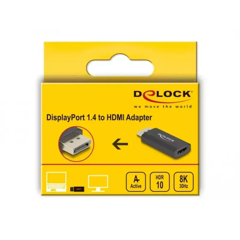 DeLOCK aktyvus DisplayPort 1.4 į HDMI adapteris 8K HDR juodas