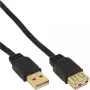 InLine USB 2.0 plokščias kabelis Type A kištukas / lizdas auksuoti kontaktai juodas 5 m