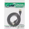 InLine USB 2.0 plokščias laidas Type A kištukas / lizdas paauksuotais kontaktais juodas 1 m