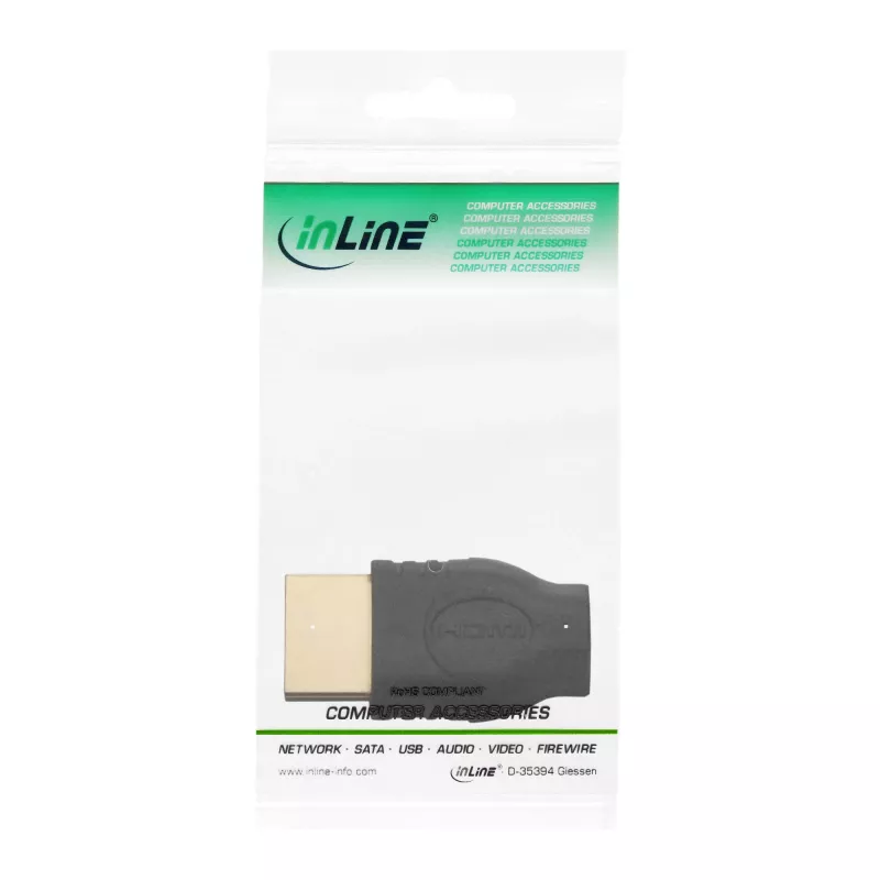 InLine HDMI adapteris HDMI A kištukas / HDMI D lizdas paauksuotais kontaktais 17690A