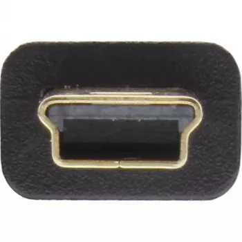 InLine USB 2.0 plokščias kabelis USB A tipo kištukas / Mini-B kištukas 5 kontaktų, juodas/auksinis 5 m