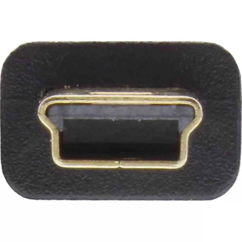 InLine USB 2.0 plokščias kabelis USB A tipo kištukas / Mini-B kištukas 5 kontaktų, juodas/auksinis 5 m