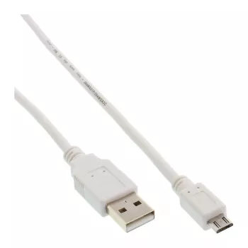 InLine Micro USB 2.0 laidas USB A tipo kištukas / Micro-B kištukas, baltas, 1,5 m
