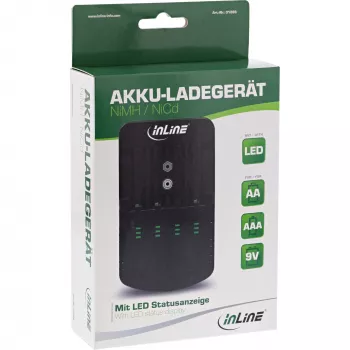 InLine baterijų įkroviklis NiMH/NiCd, AA, AAA ir 9V