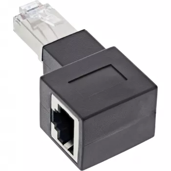 InLine pataisos laido adapteris Cat.6A, RJ45 kištukas / lizdas, kampuotas 90° į dešinę