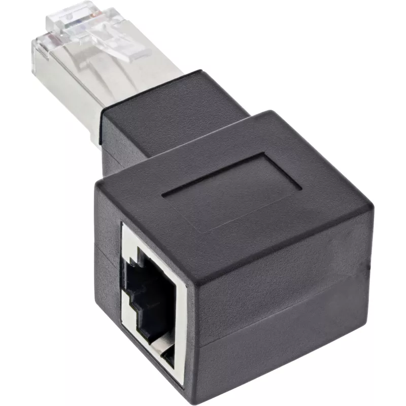 InLine pataisos laido adapteris Cat.6A, RJ45 kištukas / lizdas, kampuotas 90° į dešinę