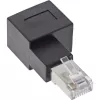 InLine pataisos laido adapteris Cat.6A, RJ45 kištukas / lizdas, kampuotas 90° į dešinę
