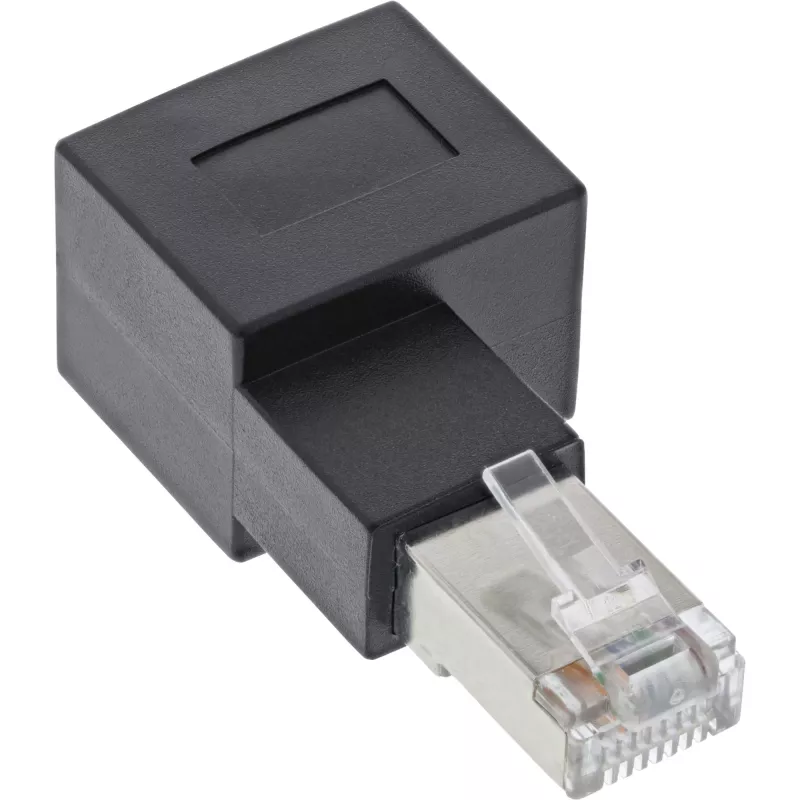 InLine pataisos laido adapteris Cat.6A, RJ45 kištukas / lizdas, kampuotas 90° į dešinę