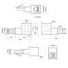 InLine pataisos laido adapteris Cat.6A, RJ45 kištukas / lizdas, kampuotas 90° į dešinę