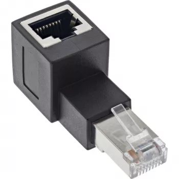 InLine pataisos laido adapteris Cat.6A, RJ45 kištukas / lizdas, kampinis 90° į viršų