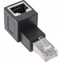 InLine pataisos laido adapteris Cat.6A, RJ45 kištukas / lizdas, kampinis 90° į viršų