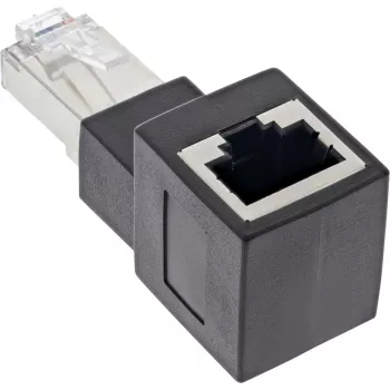 InLine pataisos laido adapteris Cat.6A, RJ45 kištukas / lizdas, kampinis 90° į viršų
