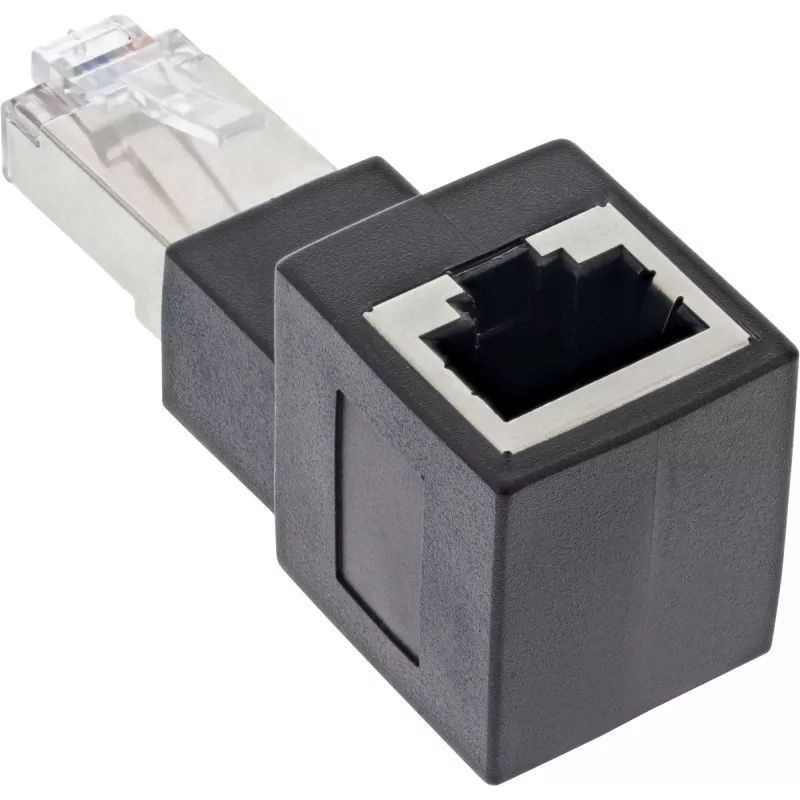 InLine pataisos laido adapteris Cat.6A, RJ45 kištukas / lizdas, kampinis 90° į viršų
