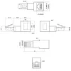 InLine pataisos laido adapteris Cat.6A, RJ45 kištukas / lizdas, kampinis 90° į viršų