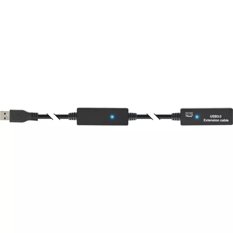 InLine USB3.2 Gen.1 aktyvus kartotuvo kabelis Type A kištukas / lizdas, juodas, 15 m