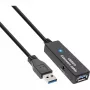 InLine USB3.2 Gen.1 aktyvus kartotuvo kabelis Type A kištukas / lizdas, juodas, 15 m