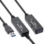InLine USB3.2 Gen.1 aktyvus retransliatoriaus kabelis A tipo kištukas / lizdas, juodas, 10 m